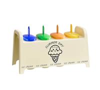 Large Ice Cream Set Safe with 4 Colorful Reusable Stick Fruit Juices Popsicles Molds for Family Use Snacks Maker