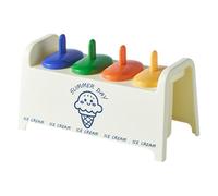 Large Ice Cream Set Safe with 4 Colorful Reusable Stick Fruit Juices Popsicles Molds for Family Use Snacks Maker