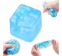Large Ice Cube Fidget Squeeze Ball Sensory Toys, Cube Stress Ball for Kids Adult Anxiety Stress Relief, Fidget Ball Toy for Boys Girls(Blue5*5*5cm）