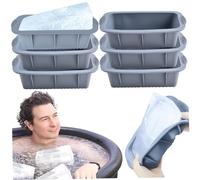 Large Ice Cube Molds 6Pcs Silicone Ice Cube Mold with Handle for Home Bath/Cooler Easy Release Non-Stick Multi-Purpose Maker Tray for Home Cake Bread Grey