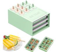 Large Ice Cube Moulds, 3 in 1 Multifunctional Trays for Ice Cube Tray, Ice Lolly Molds,Ice Cream Mould,Reusable Ice Pop Moulds Bpa Free for Frozen Juice, Smoothies,DIY Home Kitchen Tools