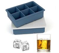 Large Ice Cube Tray 2 Pack, eisaro Silicone Ice Cube Tray with Lid, Big Square Ice Cube Moulds Easy Release BPA Free for Whiskey, Cocktail, Party Drinks-Navy