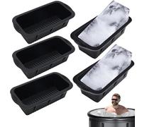 Large Ice Cube Tray, 5 PCS Ice Bath Ice Blocks Silicone Big Ice Cube Moulds Reusable Giant Trays Making, Easy Release, Dishwashable for Ice Bath Cold Plunge Tub or Coolers