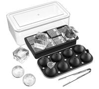 Large Ice Cube Tray for Whiskey: Ice Ball Maker for Cocktails - Large Ice Trays for Whisky Ice Sphere - Big Ice Cube Maker for Bourbon Square Ice