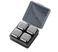 Large Ice Cube Tray with Lid Ice Cubes Whiskey Stones - Reusable Stainless Steel Whiskey Stones - for Your Favorite Beverage - Reusable Metal Ideal for and Ice Bottle (B)