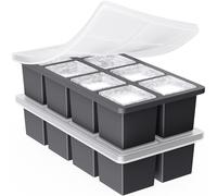 Large Ice Cube Trays for Whiskey: GGOW Big Silicone Ice Cube Trays 2Inch - Huge Square Ice Cubed Tray for Whisky and Cocktail