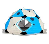 Large Ice Fishing Tent, 420D Insulated With Stove Jack & Floor, Hexagon Windproof Winter Shelter For 6-10 People, Features 2 Heaters Openings & Ventilation(black (black 19-3911tcx))