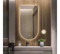 Large Illuminated Bathroom Mirror 101.6/121.9/130.9 cm Dimmable AntiFog LED Vanity Mirror with 3 Color Temperature Frameless Backlit Design for Stylish Bathrooms