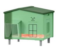 Large Indestructible Heated Cat House for Outside, Extremely Waterproof & Weatherproof Heated Outdoor Cat House for Winter, Fully Insulated Feral Cat Shelter for Outdoor Barn Cats Strays, 20x16x20 in