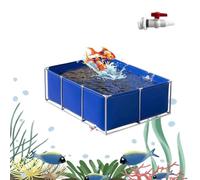 Large Indoor Aquarium with Steel Frame Flexible PVC Canvas Pond Liner Viewing Tank for Koi Fish Perfect for Koi Culture & Agricultural Irrigation 2 * 1.5 * 0.7m