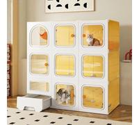 Large Indoor Cat Cage Kennel with Litter Box - Collapsible Pet Playpen Crate, DIY Cat House for 1-3 Cats, Spacious Exercise Place for Feline Fun