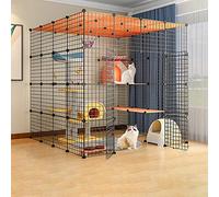 Large Indoor Cat Cage, Portable Collapsible Pet Cage for Small Animals, Ideal Guinea Pig and Cat Habitat with Resin Foot Pad