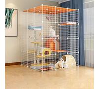 Large Indoor Cat Cage, Portable Collapsible Pet Cage for Small Animals, Ideal Guinea Pig and Cat Habitat with Resin Foot Pad