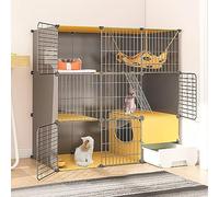 Large Indoor Cat Cage with Litter Box, DIY Cat Playpen & Enclosure, Removable Wire Kennel for Small Animals, Spacious Exercise Area for Cats (Size: 111x95x1)