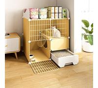 Large Indoor Cat Cage With Litter Box,Guinea Pig Cage With Top,Detachable Metal Small Animal Cage,Ideal For 1-3 Cats,A-75 * 49 * 85cm