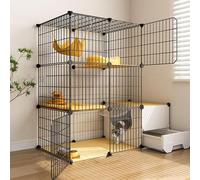 Large Indoor Cat Cages with Litter Box, Pet Enclosure, Clear and Easy to Observe Small Animal Cage, Pet Dynamics for Puppies