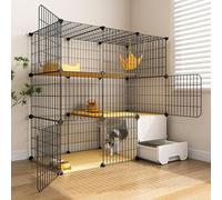 Large Indoor Cat Cages with Litter Box, Pet Enclosure, Clear and Easy to Observe Small Animal Cage, Pet Dynamics for Puppies