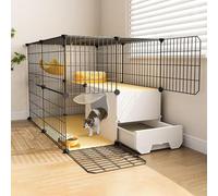 Large Indoor Cat Cages with Litter Tray, Pet Enclosure, Clear and Easy to Observe Small Animal Cage Dynamics for Puppies, Gat