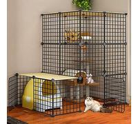 Large Indoor Cat Cages with Roof, Cat Enclosures, Super Load-Bearing, Thicker Steel Frame, Safer /111*75*109cm-A