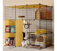 Large Indoor Cat Cages with Roof, Cat Enclosures, Super Load-Bearing, Thicker Steel Frame, Safer /111*75*109cm-C