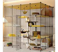 Large Indoor Cat Cages with Roof, Cat Enclosures, Super Load-Bearing, Thicker Steel Frame, Safer / 147 * 111 * 146cm