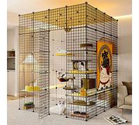 Large Indoor Cat Cages with Roof, Cat Enclosures, Super Load-Bearing, Thicker Steel Frame, Safer / 147 * 147 * 179cm