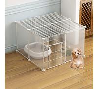 Large Indoor Cat Playpen & Ferret Cage - Easy To Clean Cat Enclosure & Ideal Exercise Space For 1-3 Cats - Secure & Spacious Kennel,75x75x47cm