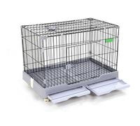 Large Indoor/Outdoor Rabbit Cage with Pull-Out Leakproof Tray for Small Animals like Ferrets and Chinchillas - Washable, Grey (99x62x70cm/39x24x28in)