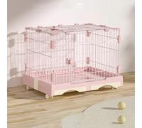 Large Indoor Rabbit Cage With Pull-Out Tray, Portable Bunny Hutch With Wheels, Sturdy & Easy To Clean, Ideal For Small Animals,Red-72 * 47 * 55cm