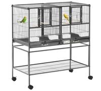 Large Indoor Spacious Bird Cage Parrot Cage With Divider And Slide Cleaning Tray Bird Aviary For Parakeets Cockatiels Finch Canary Easy Setup