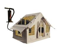 Large Inflatable Camping Tent, Waterproof Outdoor 4-Season Family Glamping House for 2-4 People, Canvas Easy Setup Cabin Ideal for Traveling and Fishing