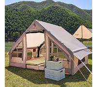 Large Inflatable Camping Yurt Tent with Pump Waterproof Easy Setup Canvas Hot Tent for 4 8 Person 4 Season Family Camping Cabin Learned extensively