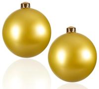 Large Inflatable Decorative Balls 2 pcs 30", Big Christmas Balls, Outdoor Garden Party Arrangement Ball, Giant Balls Wedding Festivals Christmas Ornaments，Hanging Yard Balls Reusable (gold, 30")