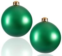 Large Inflatable Decorative Balls 2 pcs, Big Christmas Balls, Outdoor Garden Party Arrangement Ball, Giant Balls Wedding Festivals Christmas Ornaments，Hanging Yard Balls Reusable (green, 30")