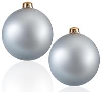Large Inflatable Decorative Balls 2 pcs, Big Christmas Balls, Outdoor Garden Party Arrangement Ball, Giant Balls Wedding Festivals Christmas Ornaments，Hanging Yard Balls Reusable (silver, 14")
