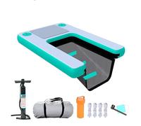 Large Inflatable Dog Ramp for Water, Supports Up To 130 Pounds, Includes Traction Rope and Manual Pump, Portable Solution for Pets