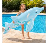 Large Inflatable Dolphin Ride On Beach Pool Float Lilo Swimming Aid 1.75M