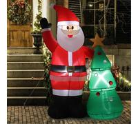 Large Inflatable Father Christmas Xmas Tree with LED Light Air Blown Santa Claus