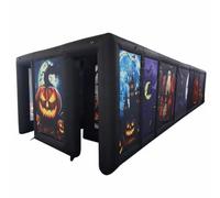 Large Inflatable Tag Maze Course Area Pumpkin Halloween Haunted House Fun Maze Game Inflatable Haunted Labyrinth Maze for Outdoor Events 9x4x2m