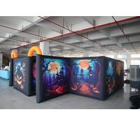 Large Inflatable Tag Maze Course Area Pumpkin Halloween Haunted House Fun Maze Game Inflatable Haunted Labyrinth Maze for Outdoor Events
