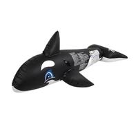 Large Inflatable Whale Ride On Swimming Pool Beach Toy Black PVC Material 180 * 87 * 78cm Fun and Practical Water Toy for Kids and Adults