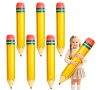 Large Inflatable Yellow Pencil Balloons, 6Pcs Back to School Decorations Foil Balloon, 27 Inch First Day of School Giant Crayon Funy Balloon for Classroom Hanging Photo Prop Birthday Party Favor Decor