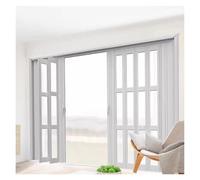 Large ing Barn Door for Kitchen & Hallway Retractable Sliding Door with Acrylic Glass Portable Double Folding Door White 56x80in / 142.2x203cmStylish & SpaceSaving Solution