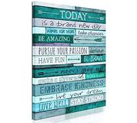 Large Inspirational Wall-Art - Positive Office Wall Decor - Teal Motivational Wall Art - Framed Canvas Art Easy to hand Size 24x36 Inches