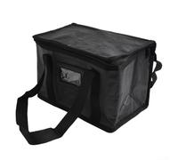 Large Insulated Food Delivery Bag 50L Waterproof Oxford With Aluminum Foil Lining for Hot and Cold Meals Pizza Takeaway and Catering Transport Black(16L)