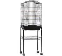 Large Iron Bird Cage with Stand and Rollers for Birds, Environmentally Friendly Material, Suitable for Parrots and Budgerigars