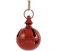 Large Iron Christmas Bell Ornament 16x12x12cm Classic Bell Shape Vibrant | Robust iron construction festive bell silhouette color choices in red gold green suitable for tree hanging or mantel display