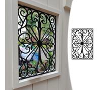 Large Iron Floral Pattern Window Protection Bar, Vintage Heavy Duty Security Window Grill, Integrated Theft Prevent Security Bars for Home(W65xH80cm/26x32in)