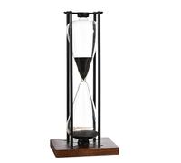 Large Iron Hourglass Timer Effective 30/60Minute Sand Timer In Wood Base For Meditations And Concentration Hourglass Design