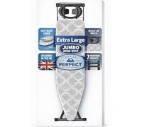Large Ironing Board 120 x 38cm, Folding Full Size Table | Jumbo Iron Rest, 7 Adjustable Heights and Non-Slip Feet